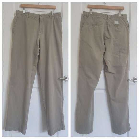 Columbia Cotton Canvas Chino Khaki Men's Pants Straight Regular Fit Tan 34 x 34 - Picture 1 of 14